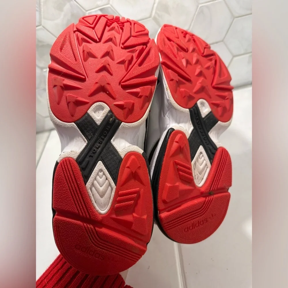 Adidas X Fiorucci Woman’s Size 8 Falcon ZIP & Lace EF3644 Sneakers Black & Red - Picture 10 of 12